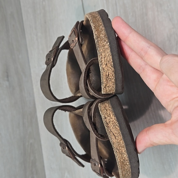 Birkenstock Women Mayari Loop Toe Brown Sandals Slide Flats Shoes Sz 37/6 Regula - Picture 4 of 10